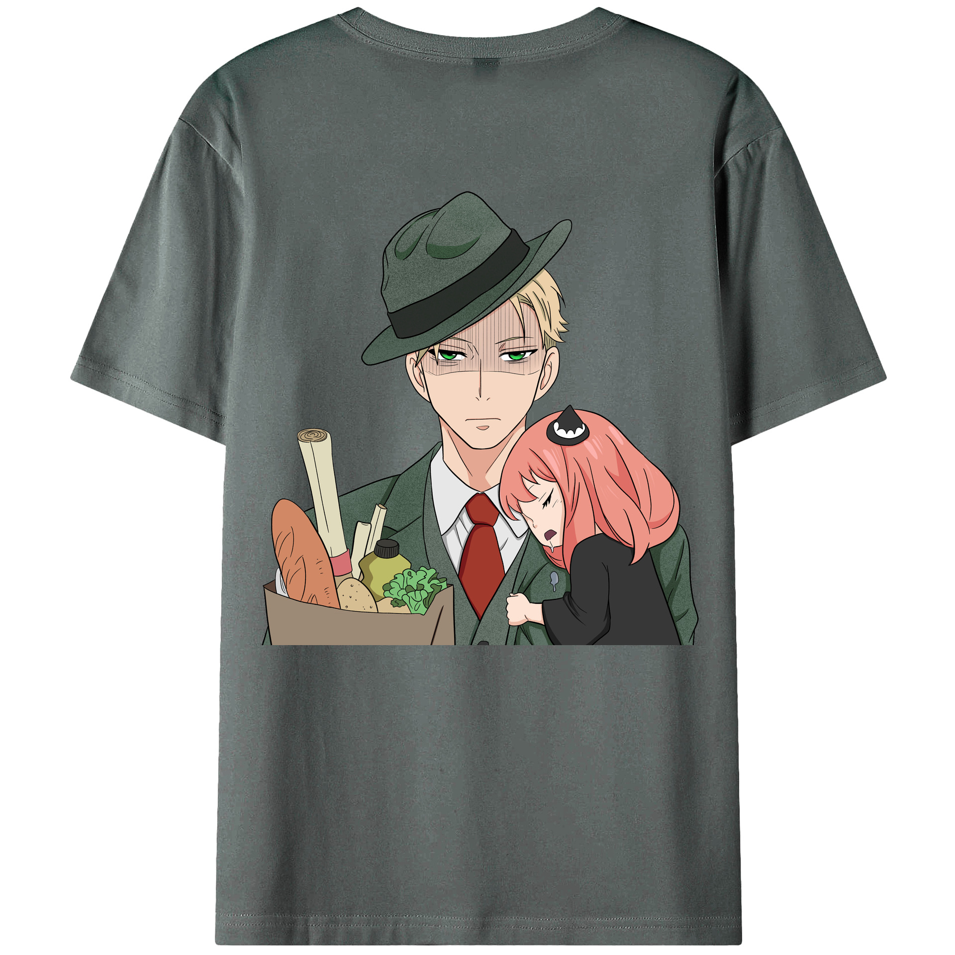 （画像用） SPY×FAMILY间谍家家酒 綿100％ メンズ半袖Tシャツ（バックプリント） 通気性